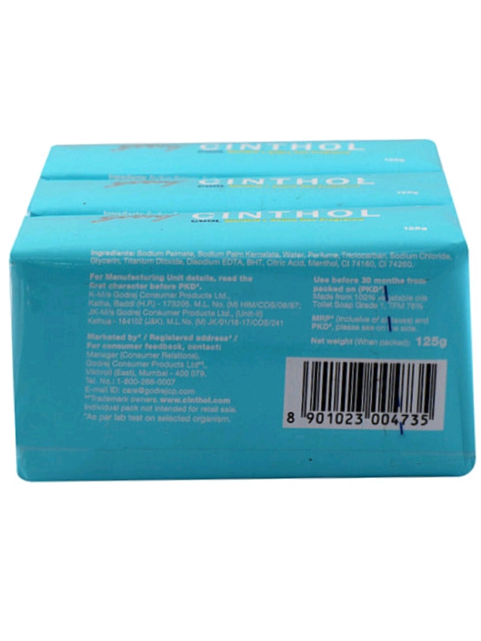 Cinthol Cool Deo Soap With Menthol 125g(Pack Of 3)