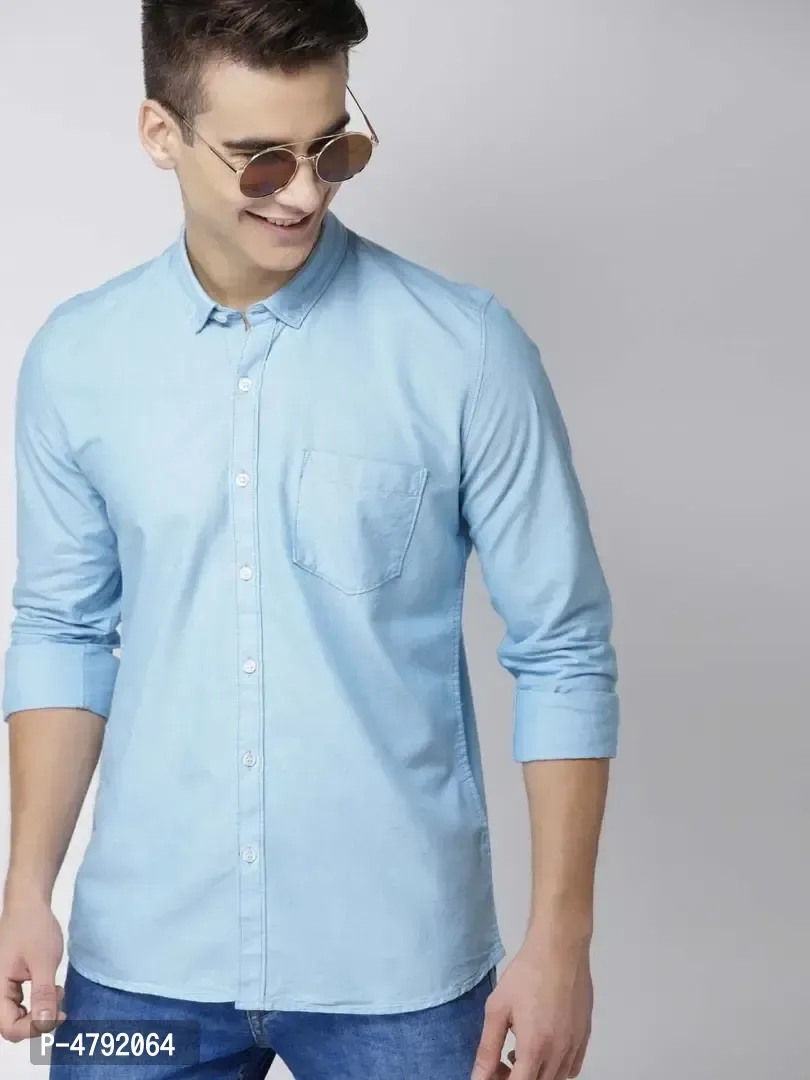 Men's Regular Fit Cotton Solid Casual Shirts - XL