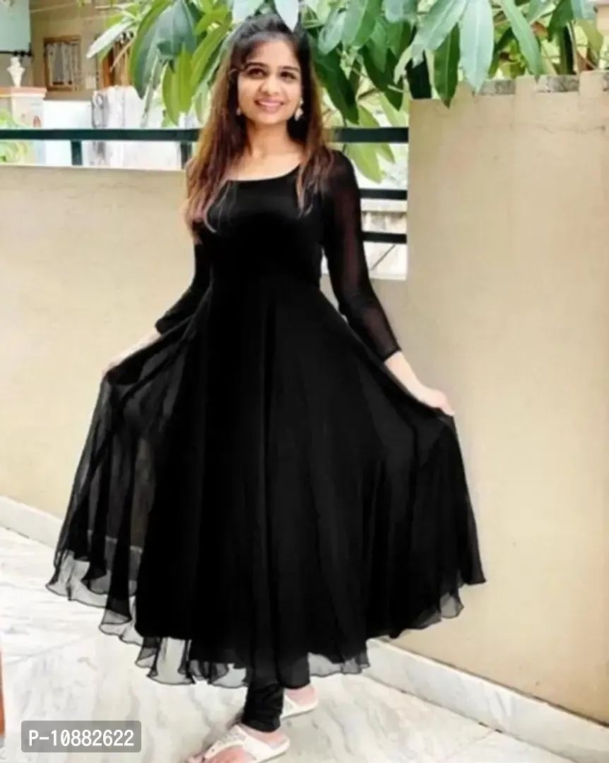 Fancy Georgette Gown For Women  - L