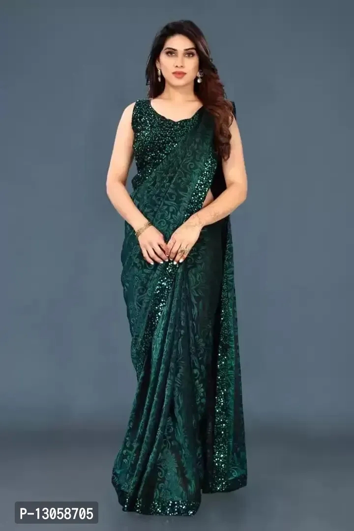 Stylish Women Lycra Saree with Blouse Piece