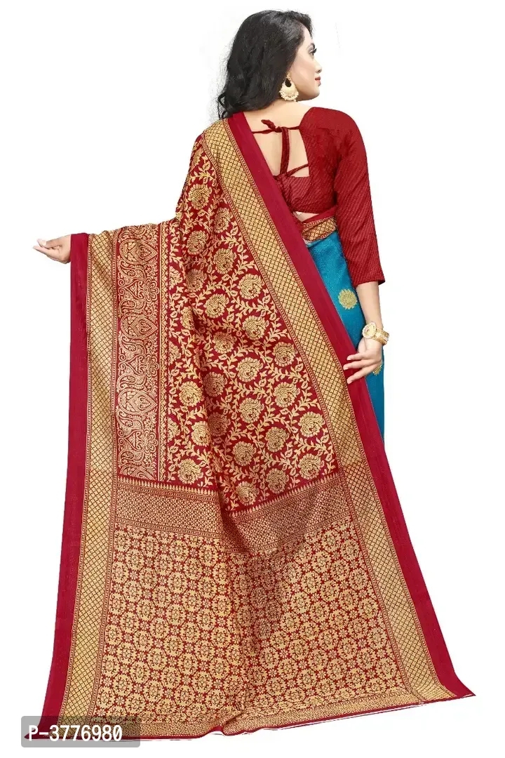 Women Beautiful Multicolored Mysore Silk Saree with Blouse piece