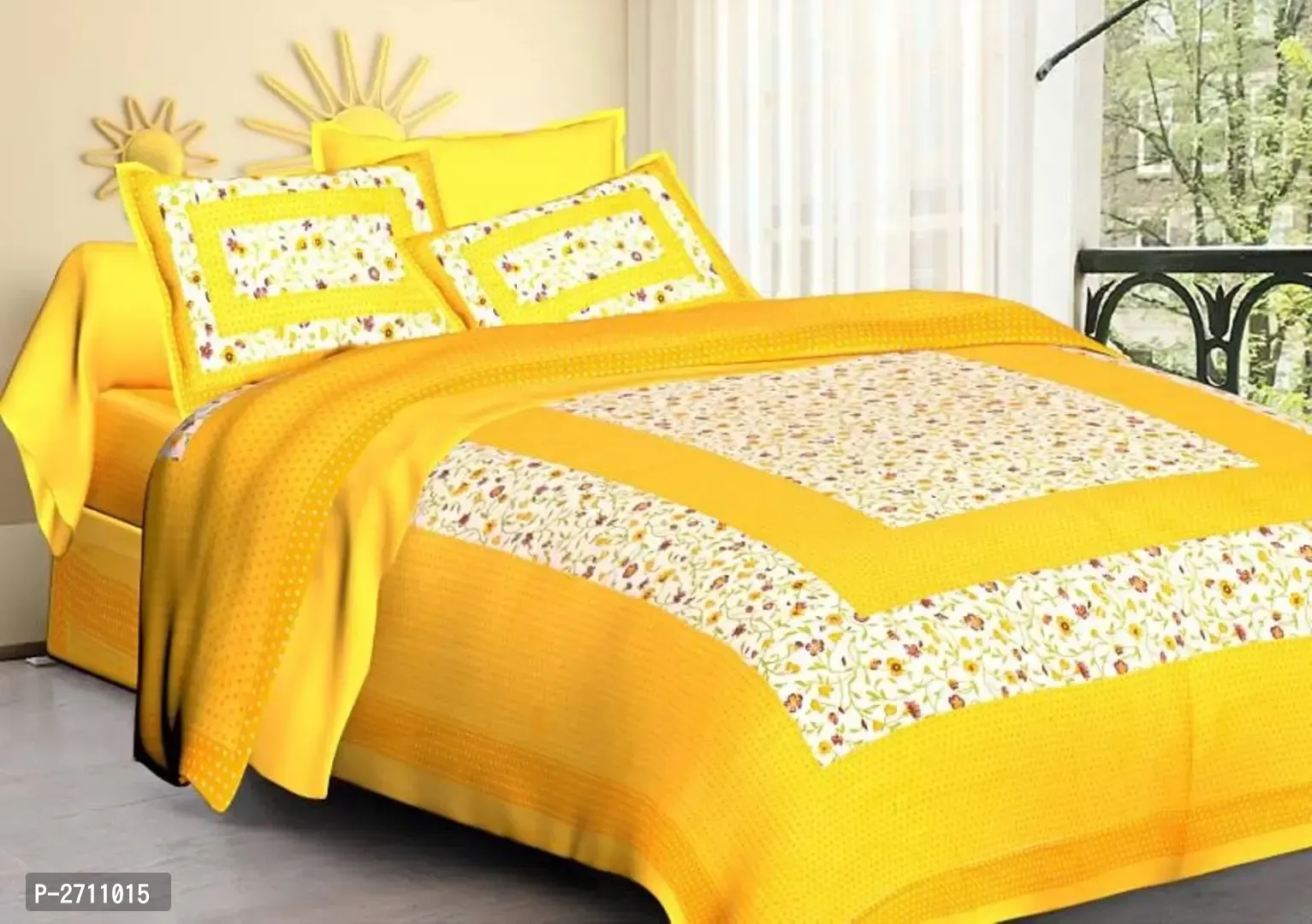 Cotton Double Bed Bedsheet With Pillow Covers