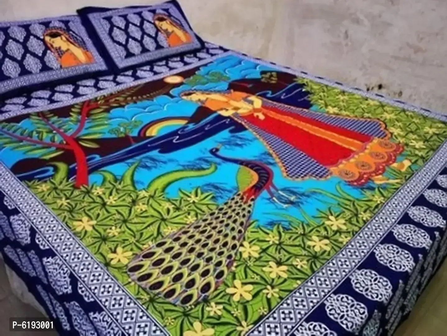 Beautiful Cotton Printed Bedsheet With Two Pillow Covers 