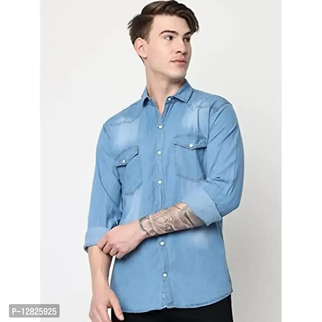 Mens Regular Fit Cotton Doted Casual Shart - M