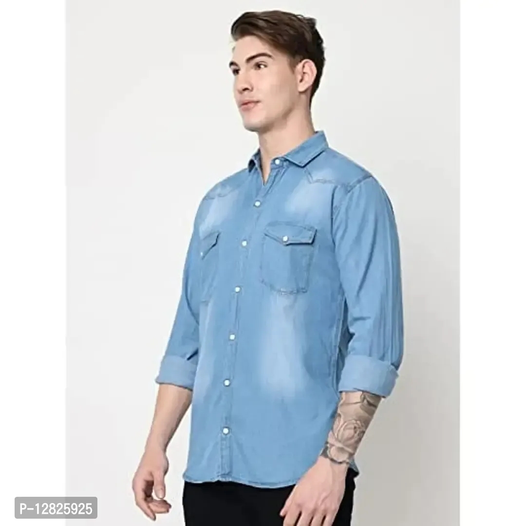 Mens Regular Fit Cotton Doted Casual Shart - XL