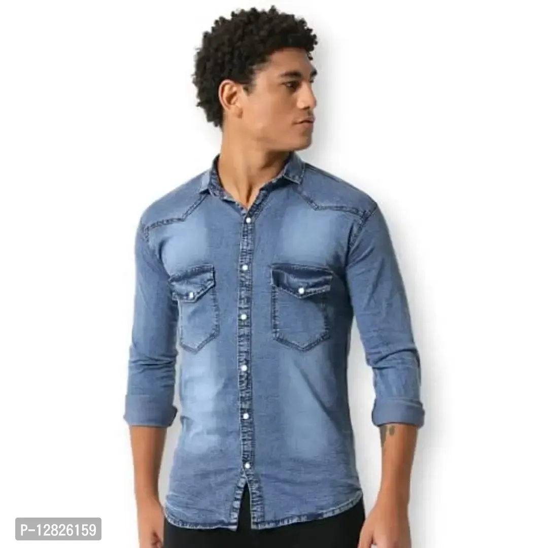 Mens Regular Fit Cotton Doted Casual Shart - M