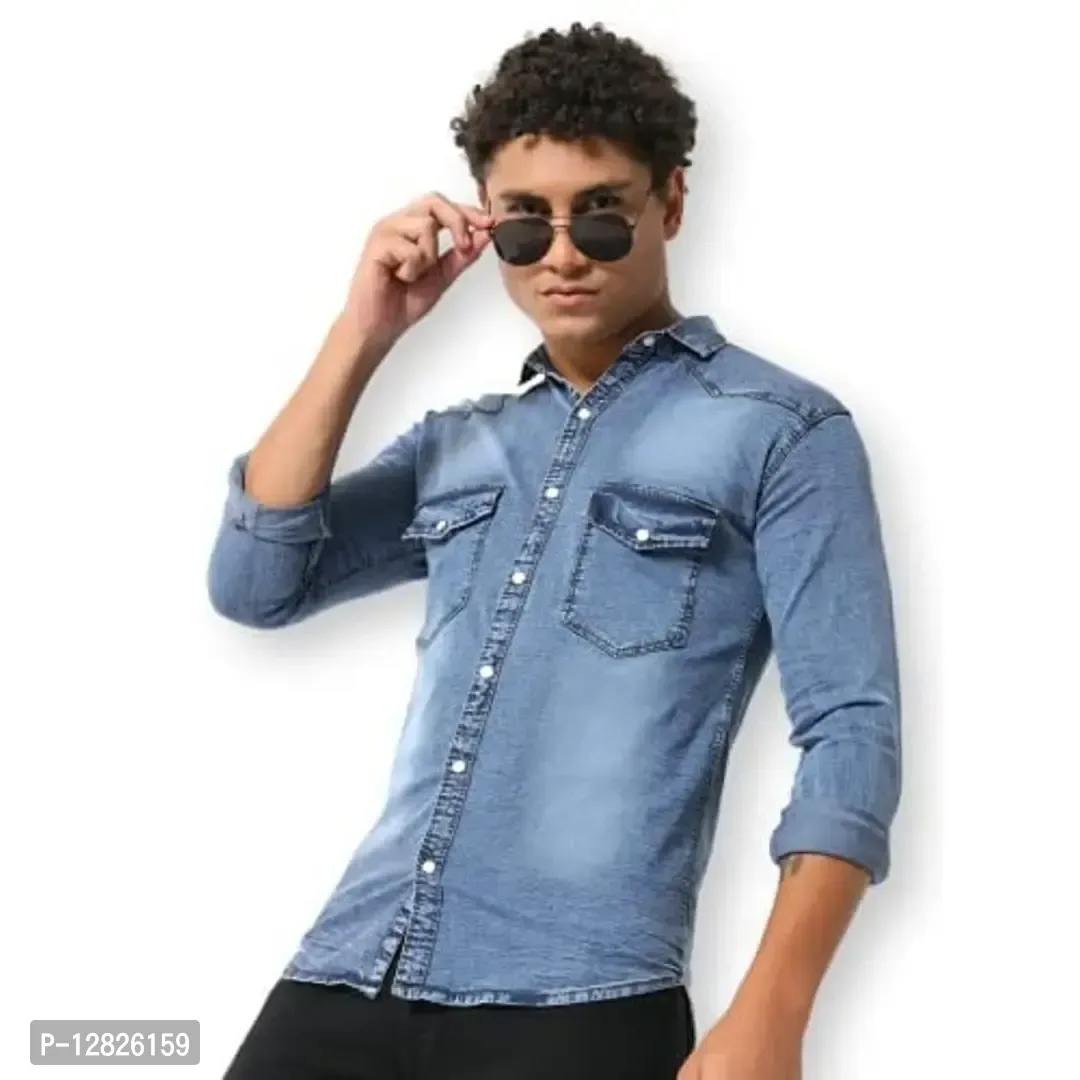 Mens Regular Fit Cotton Doted Casual Shart - XL