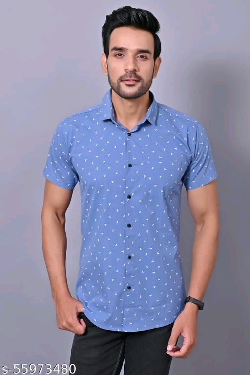 Halt Sleev Cotton  Blend Shirt For Men