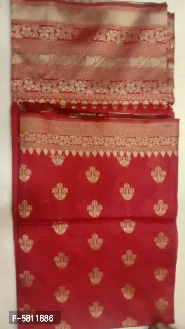 Womens Lichi Silk Saree with Blouse Piece 