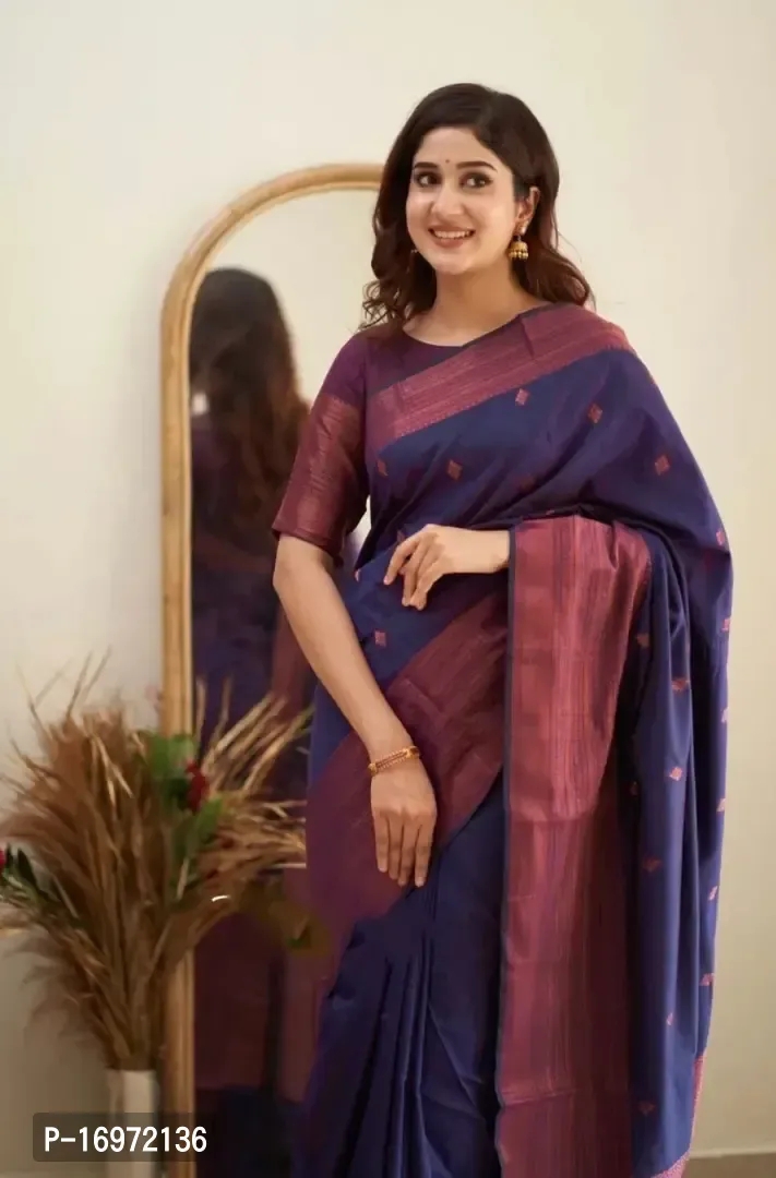 Beautiful Banarasi Silk  Saree With Blouse Piece For Women 