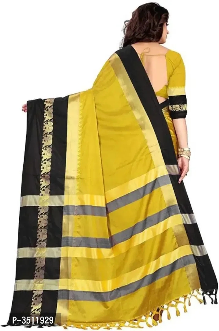 New Hathi Design Cotton Silk Jacquard Saree with Blouse piece 