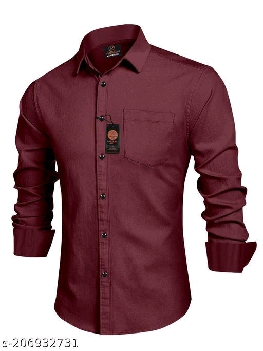 Men Formal Shirt  - XXL, Red Orange