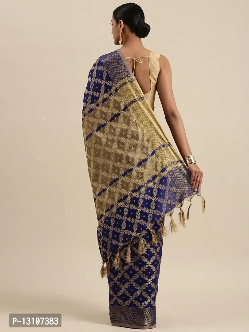 Women's Banarasi Silk Saree With Unstitched Blouse Piece