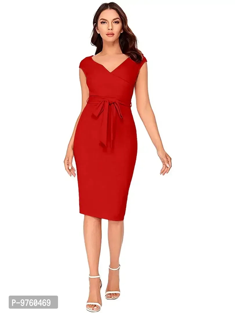 Alekya midi red Western Dress 028-Red-S - XL