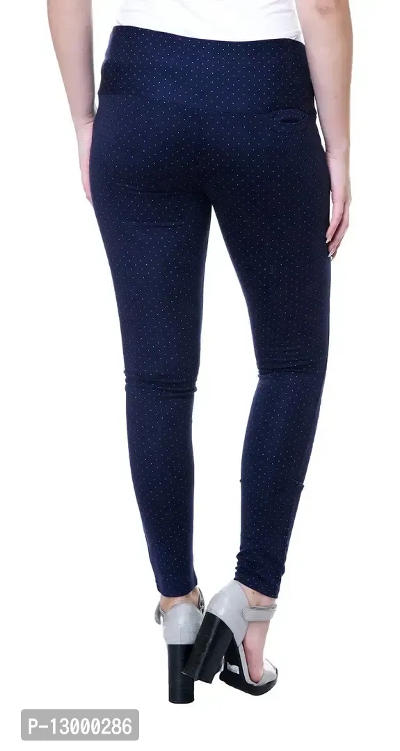 NGT Women's Slim Fit Pant(NavyBlueDot_32) Navy - 32