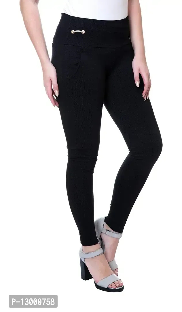 NGT Women's Slim Fit Jegging Pant (BlackDot_28) - 28