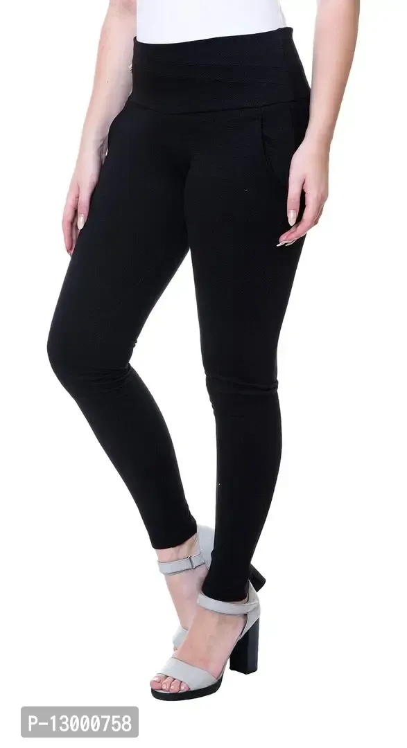 NGT Women's Slim Fit Jegging Pant (BlackDot_28) - 30