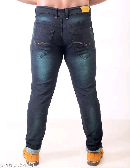 Fang Men Black Green Jeans For Men - 28