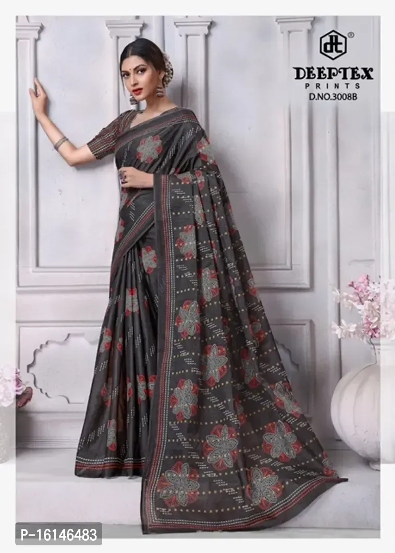 Trendy Printed Cotton Saree 