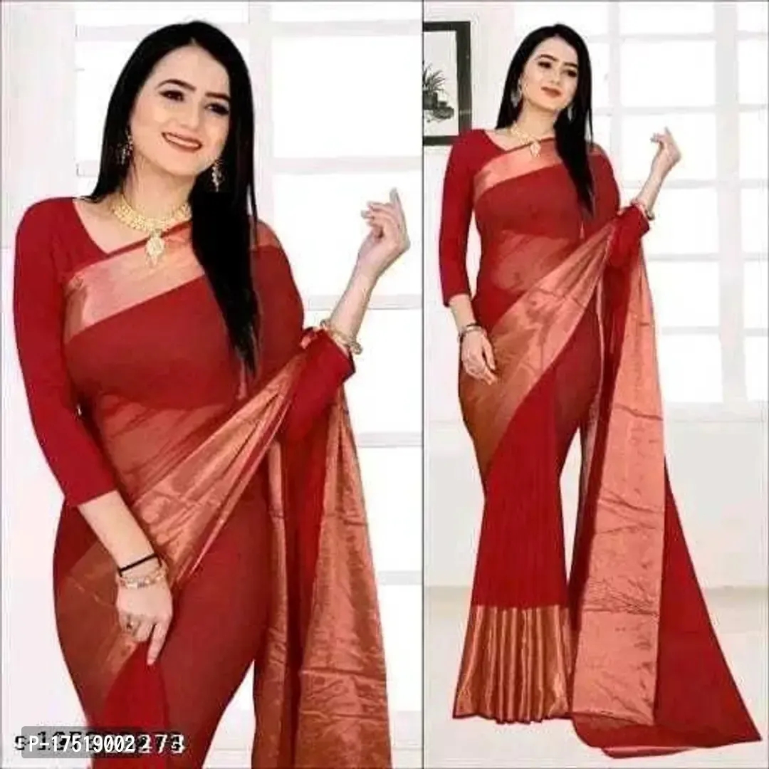 Women Stylish Chiffon Printed Saree with Blouse piece 