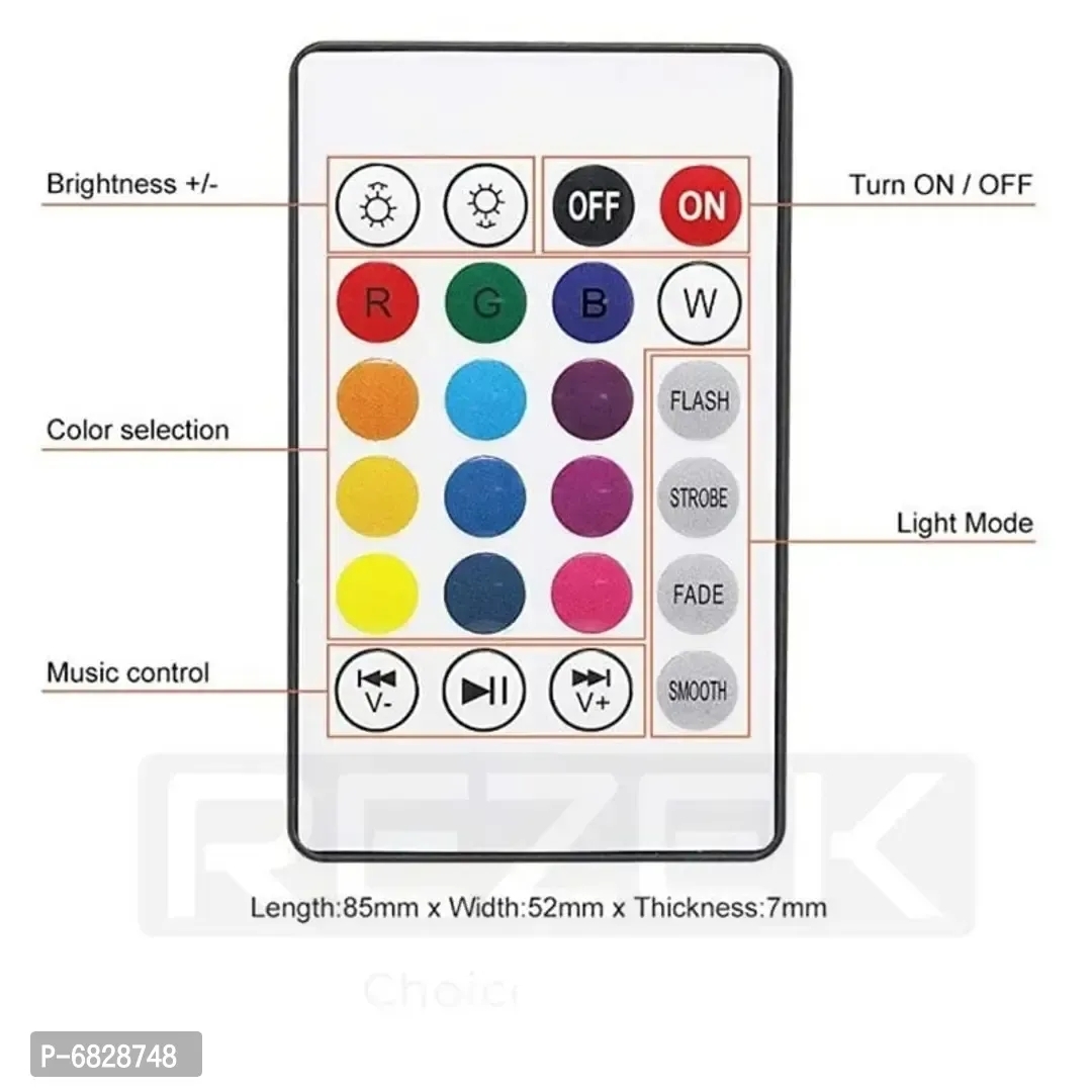 2 Watts Led Multicolor Light With Bluetooth Speaker And Remot C