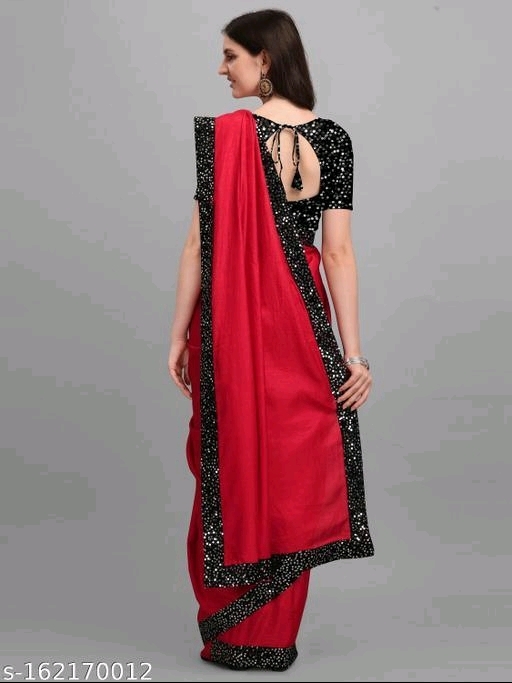 Soct Silk Red Lace Border Belt Saree With Blouse