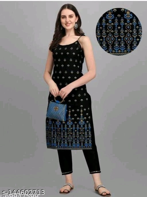 Rayon Gold Print Single Kurti  - XL