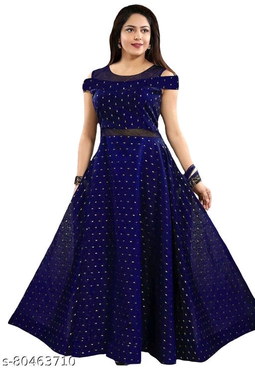 Trendy Twill Stin Womens Multicolor Gown