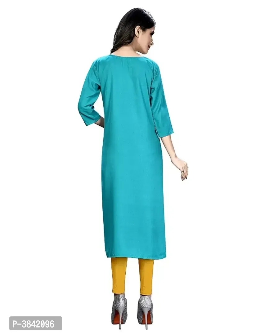 Women's Printed Crepe Straight Kurta  - M