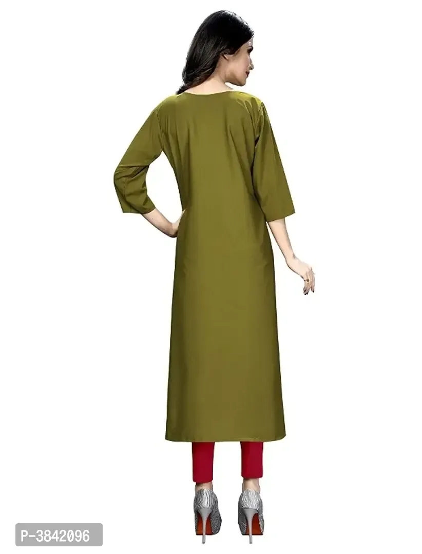 Women's Printed Crepe Straight Kurta  - M