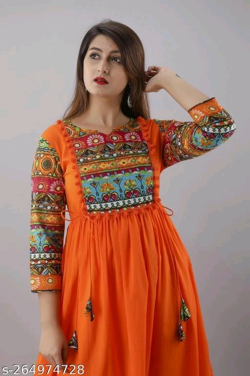 Trendy Rayon A Line Printed Kurtis  - XXL