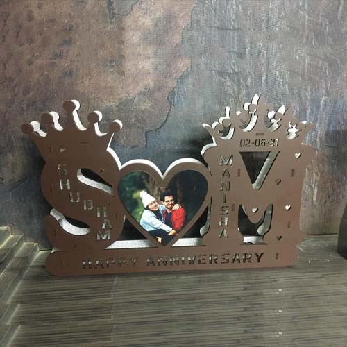 15x23" Inch - Custom LED Couple Initials with Crowns