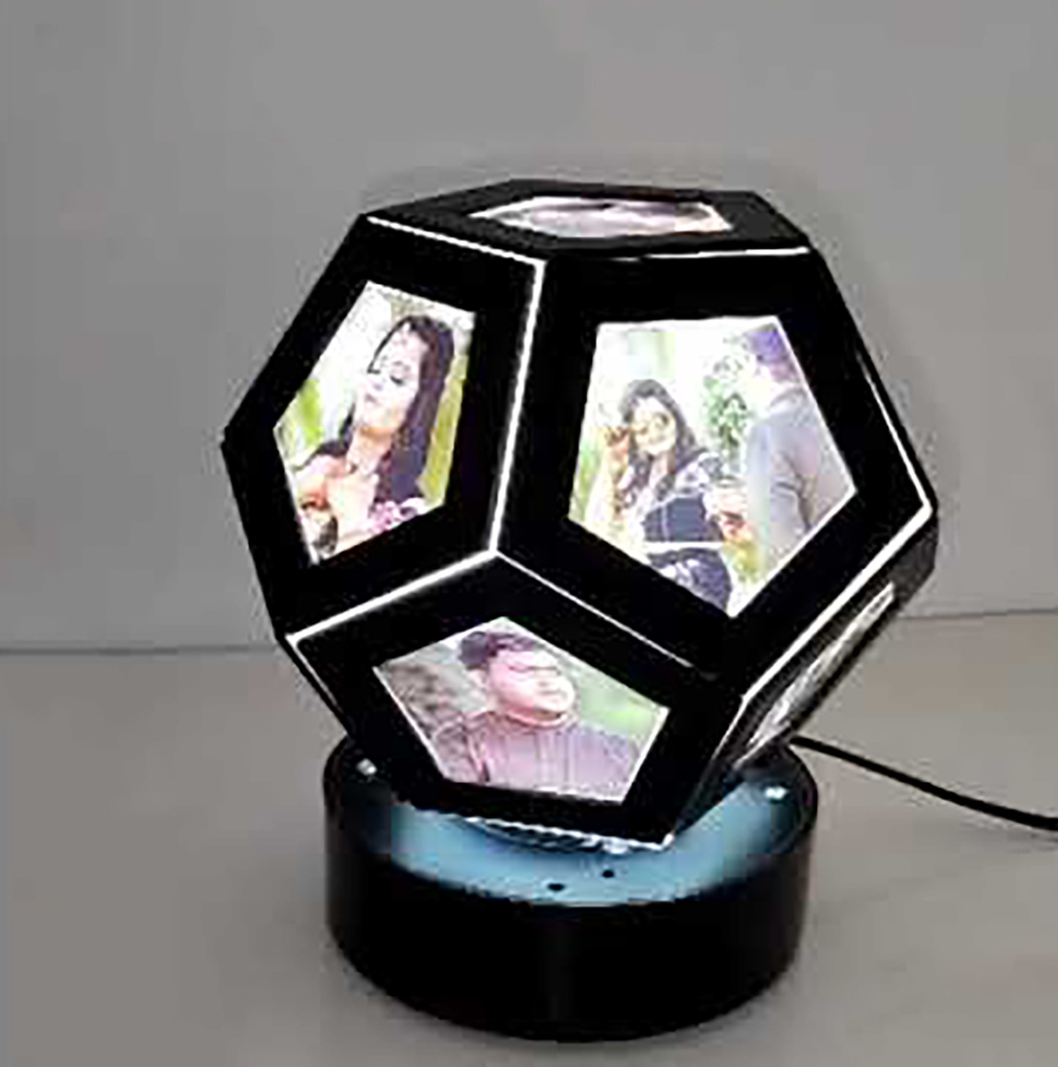 Pentagon Rotating Lamp Black Color