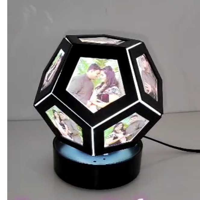 Pentagon Rotating Lamp Black Color