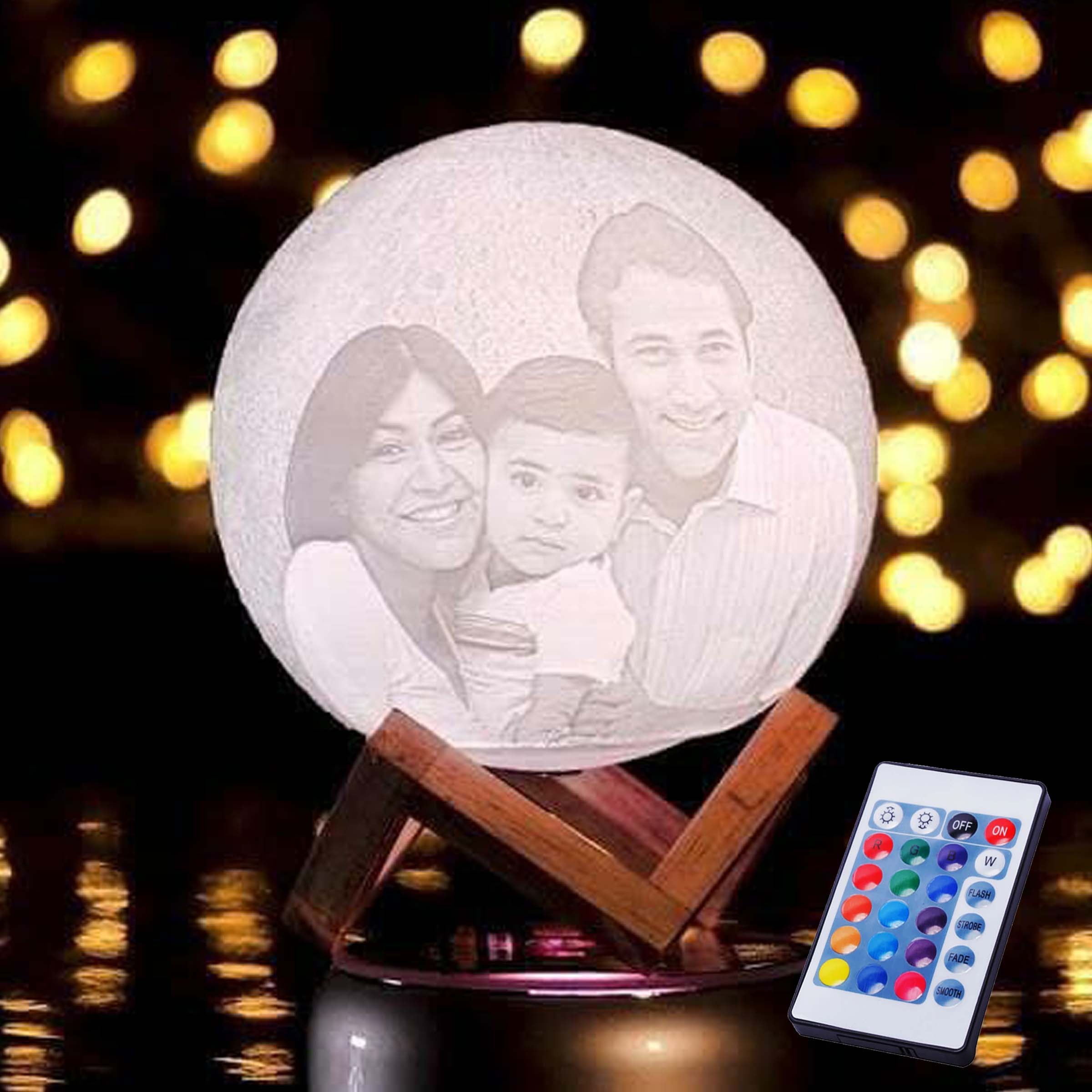 Moon Lamp - 18 Cms - Rotating 16 Colors