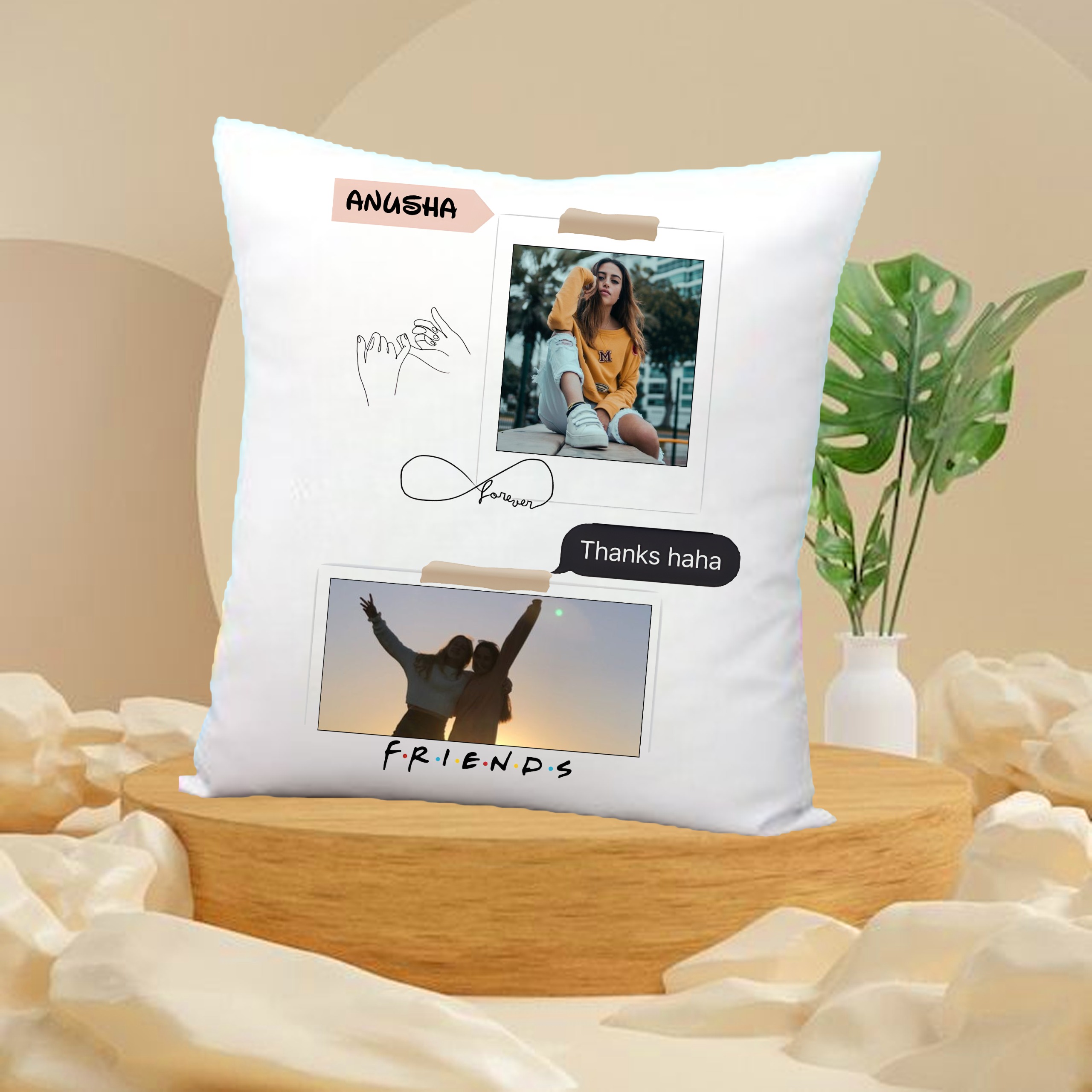 White Satin - Friends Pillow FP01 - 16x16 Inch