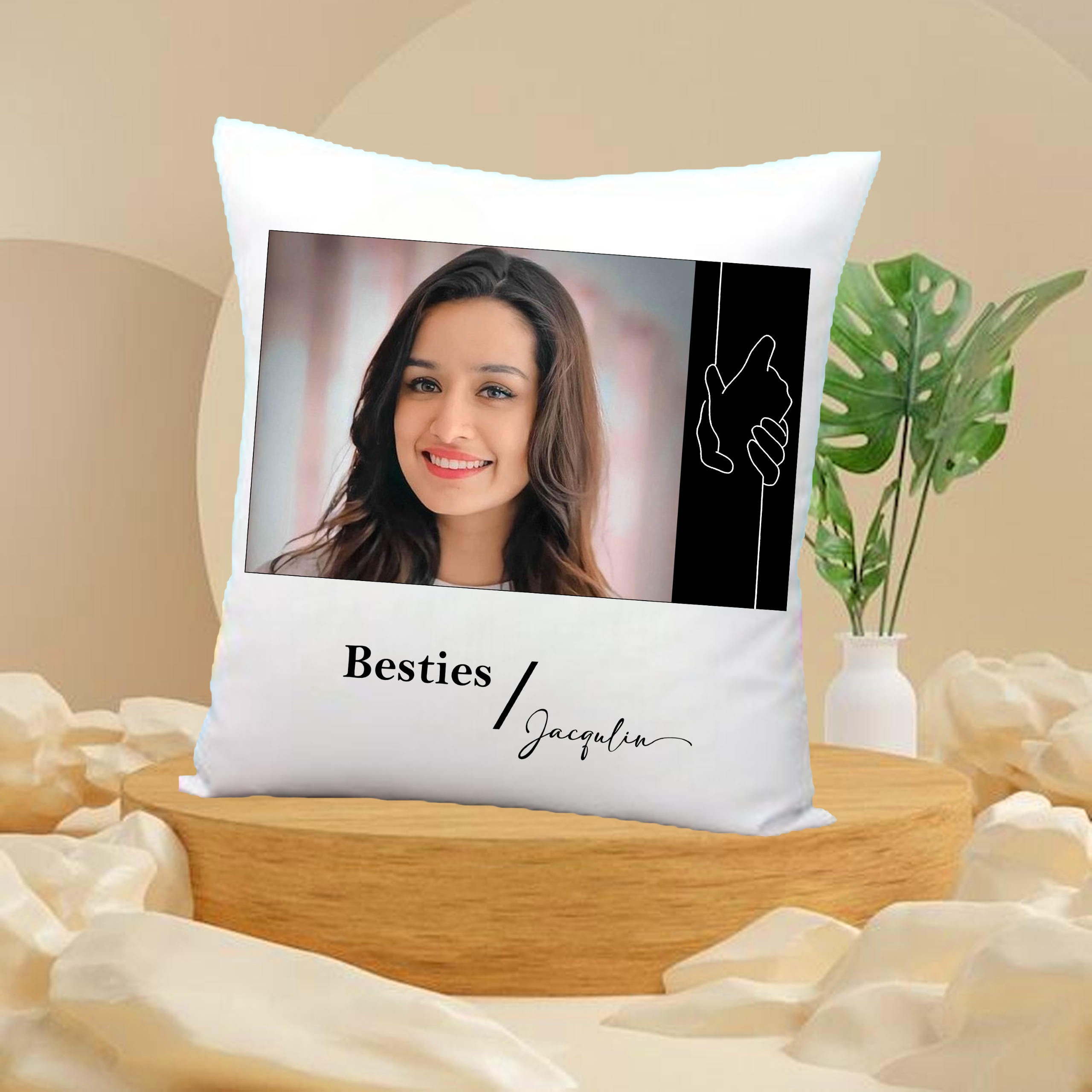 White Satin - Friends Pillow FP02 - 12x12 Inch