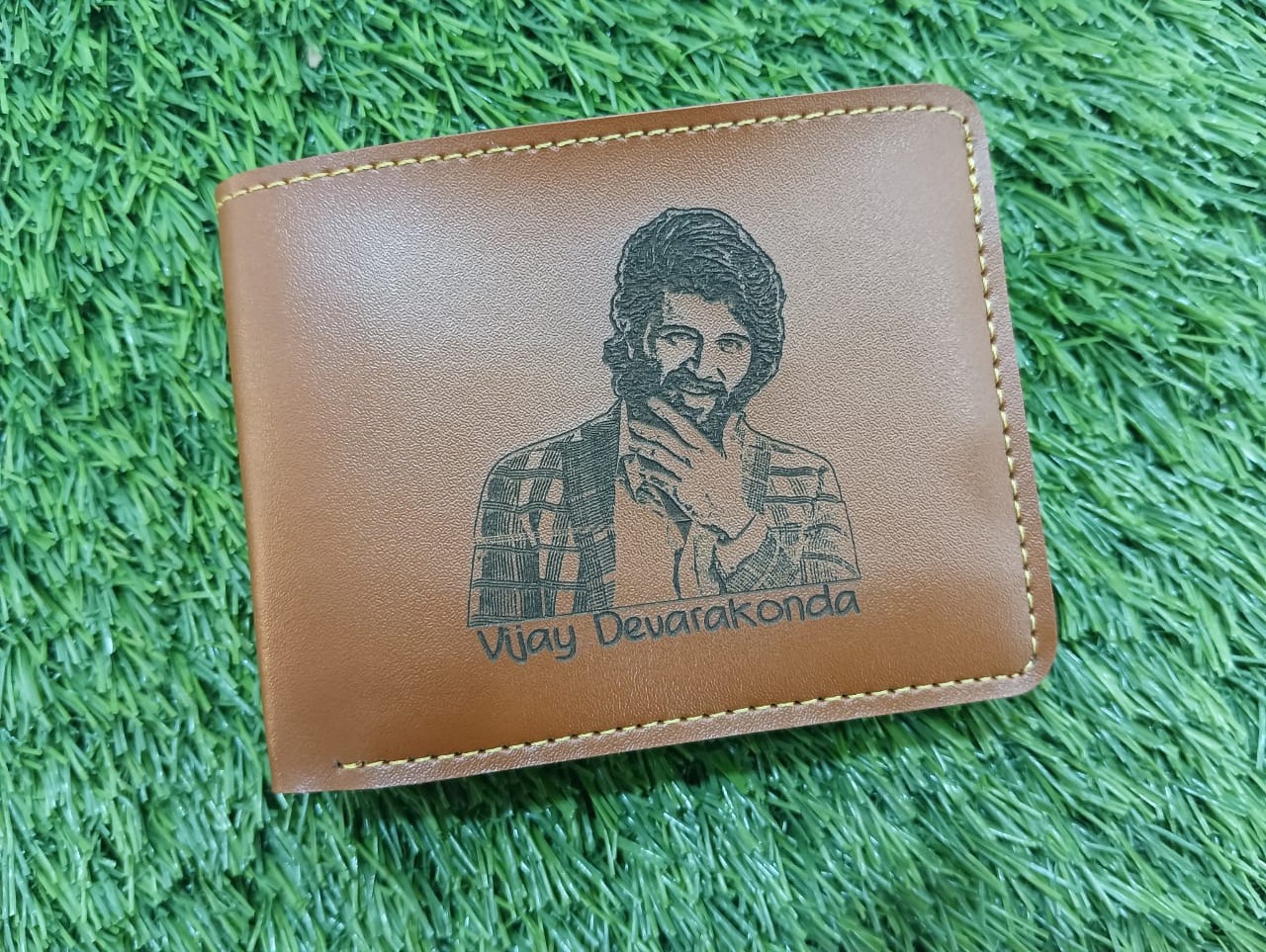 Photo Engraved Wallet - Tan Brown