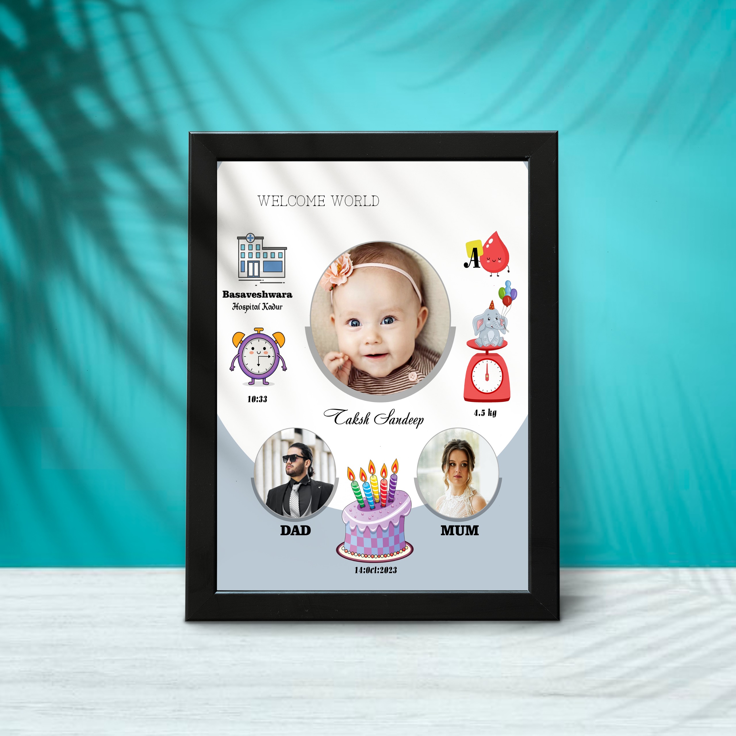 Baby Memory Photo Frame - BMF07 - A4 Size