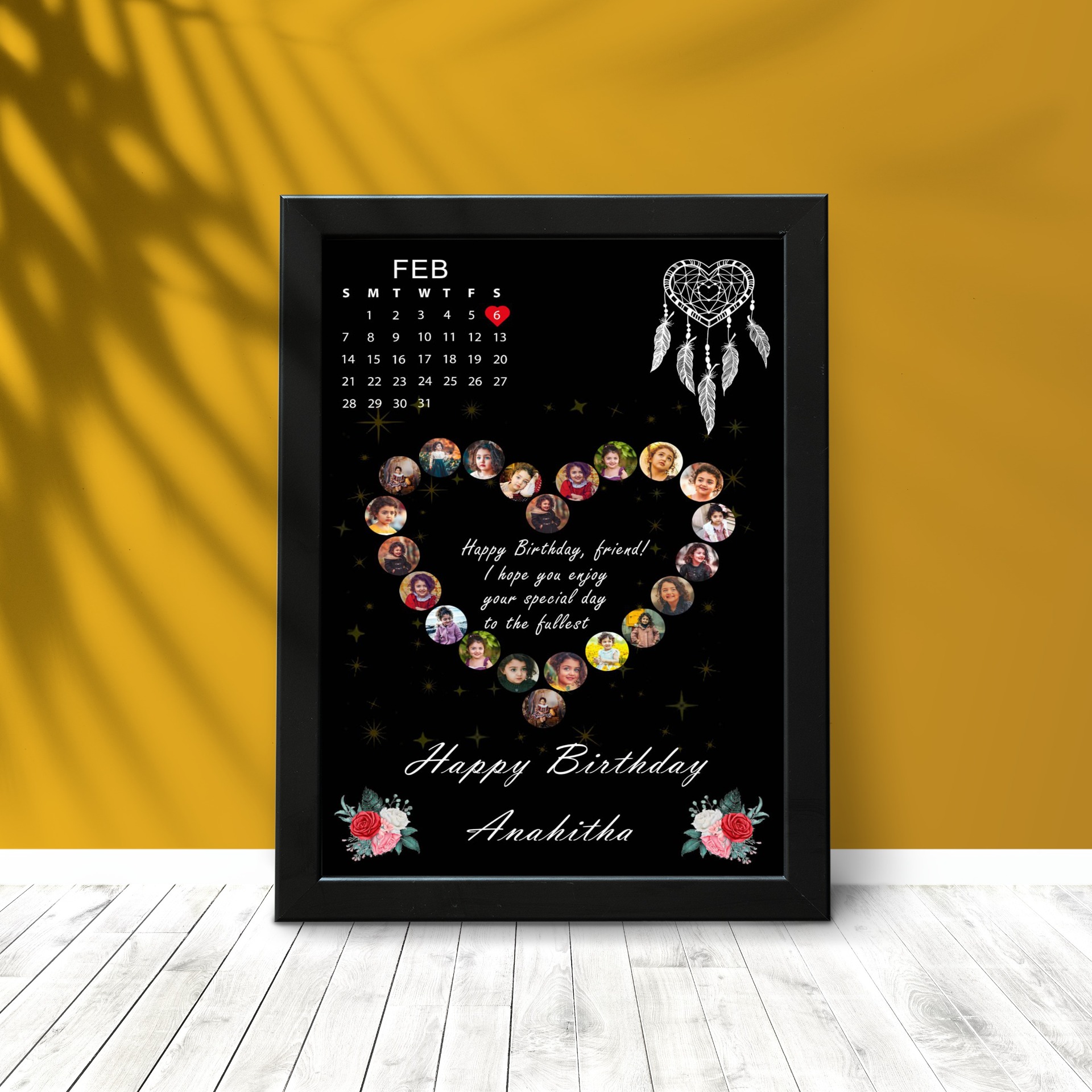 Heart-Collage -Photo Frame - A4 Size