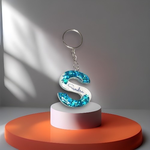 Resin Keychain - Alphabet S