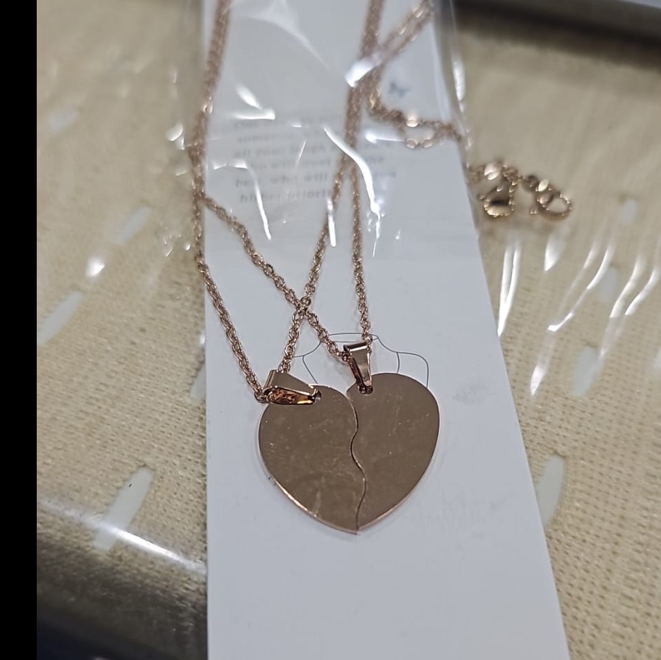 Split Heart Pendant with Chain