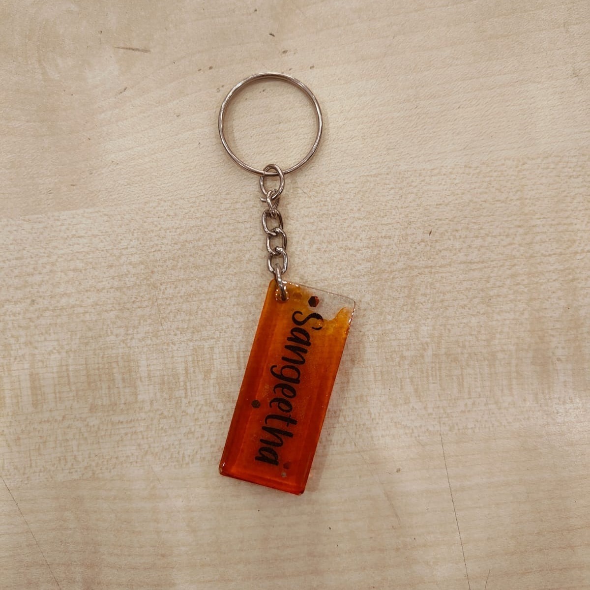 Rectangle Resin Keychain 