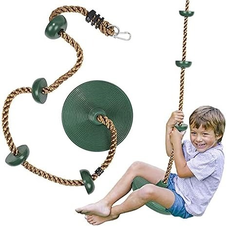 Toy Park Climbing Rope Tree Swing with Platforms and Hanging Disc