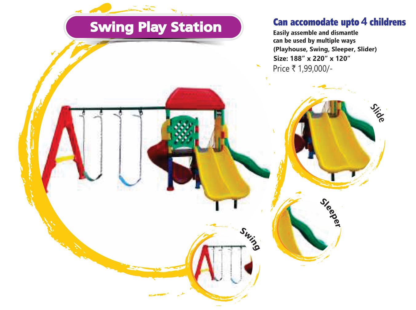 Playtool Playschool Catalogue Swing Play station Playhouse ,swing , Sleeper , Slider