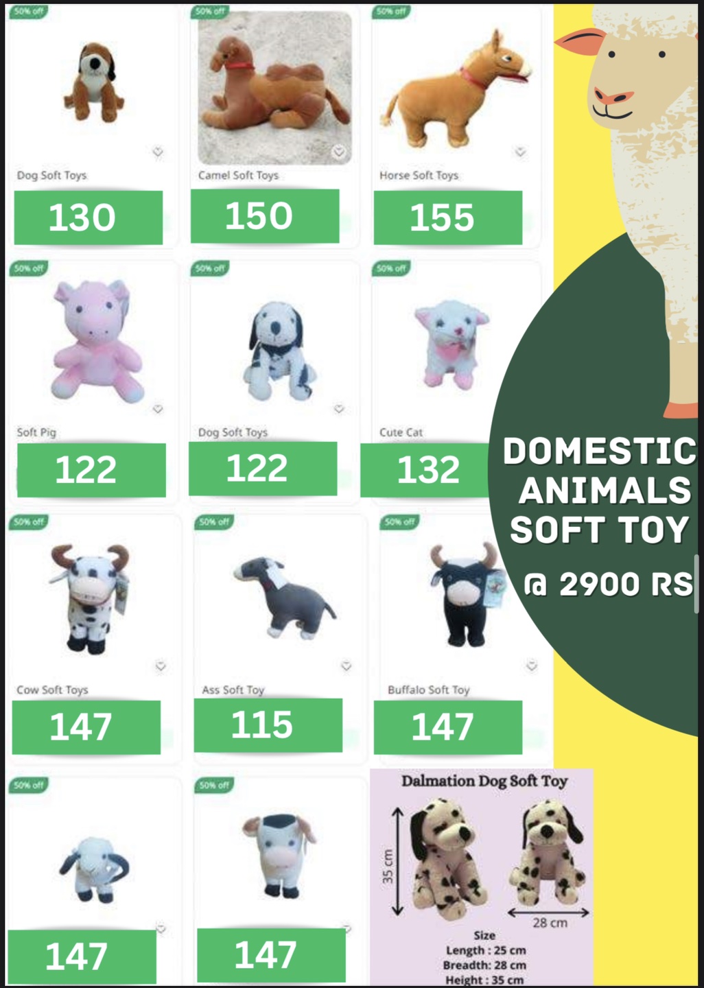 Domestic Animal Soft Toys 