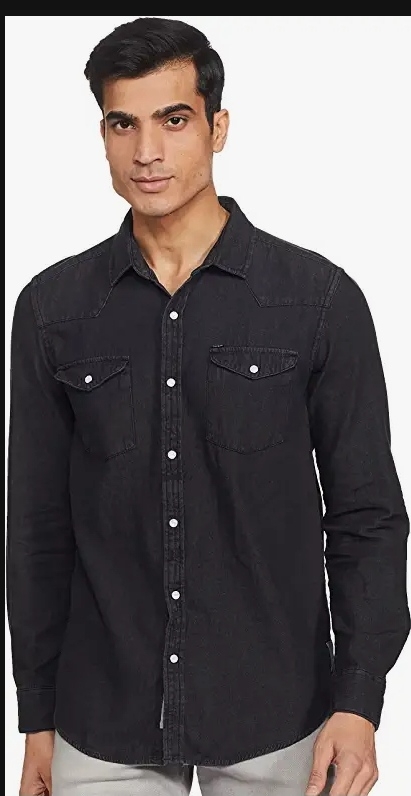 Lee Men's Solid Slim Fit Shirt (LMSH003843_Black : Amazon.in: Clothing &  Accessories