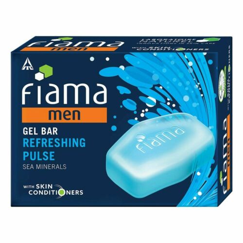 Fiama Men Gel Bar - Refreshing Pulse Sea Minerals, With Skin Conditioners  - 125g( Buy 3 Get 1 Free)