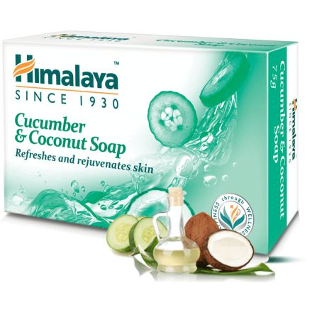 Himalaya Cucumber & Coconut Soap, Refreshes & Rejuvenates Skin - 125g (Pack Of 6)