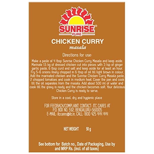 Sunrise Pure Chicken Curry Masala - 8g